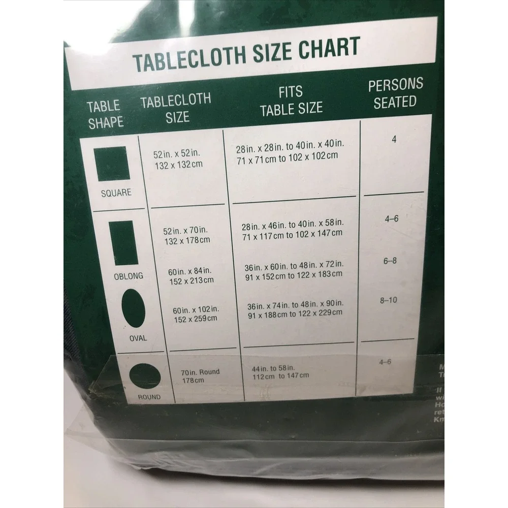 Trim a Home Holiday Green Stripe Fabric TableCover NIP 60 X 84